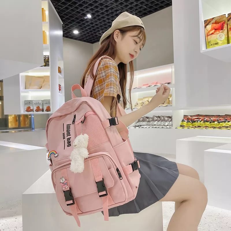 Diobrale - Tas Ransel Wanita Remaja Kekinian Korean Style Sekolah Kuliah Fashion