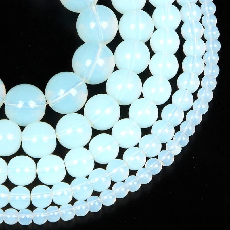 Batu alam bulat Moonstone 4mm - 10mm Kuarsa Batu Terang Bulan