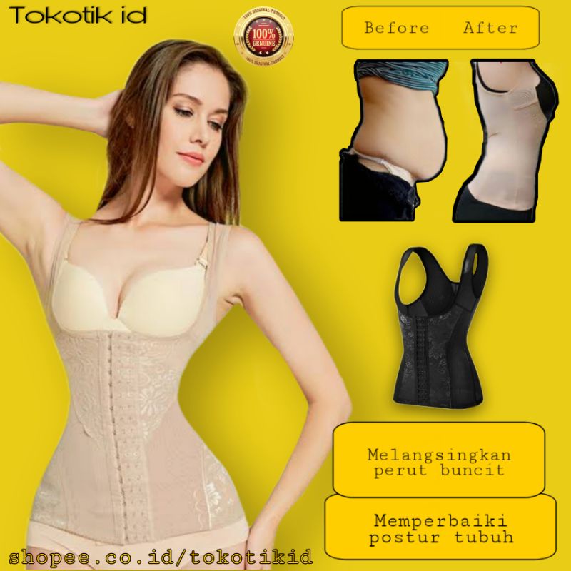 Korset Baju Vest Corset Pelangsing Pengecil Perut Wanita melahirkan Kirey beauty