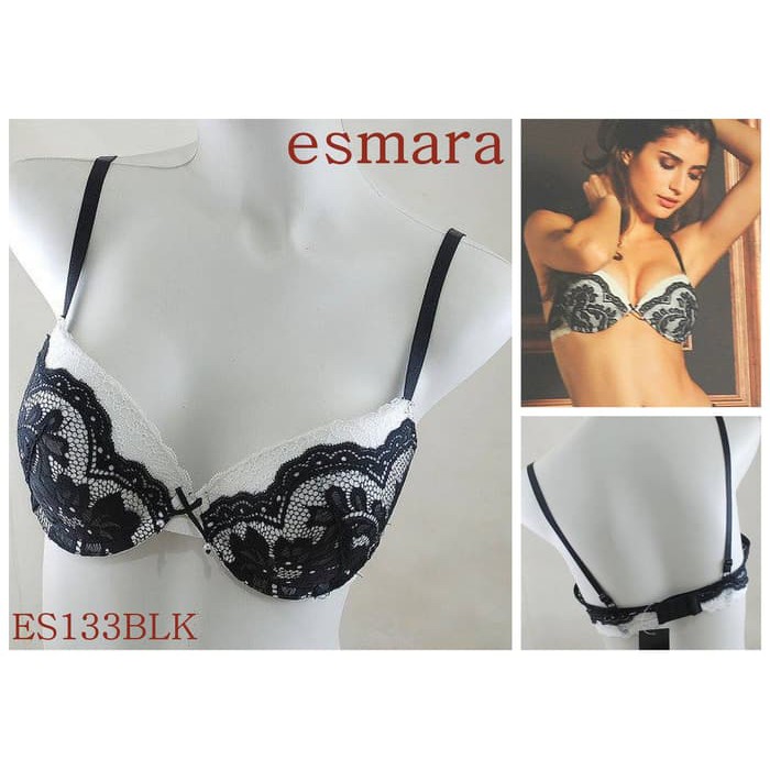 BRA EXPORT ESMARA BLACK PUSH UP CUP 3 4  ES133BLK  terlaris