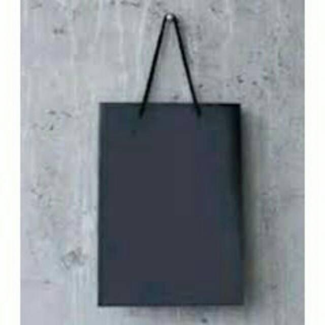 

paperbag hitam custom size polos tas kertas ukuran 15x5x25 + cetak logo