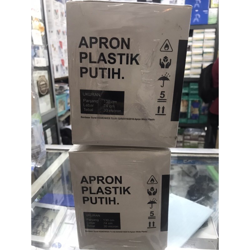 Apron/Apron Plastik Putih Disposable isi 100