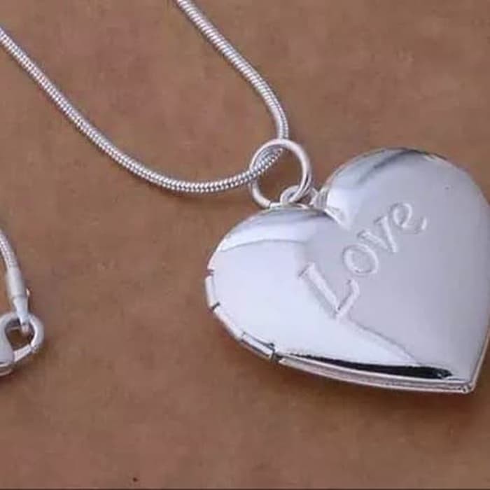 Kalung Rantai Foto Perak Love Necklace