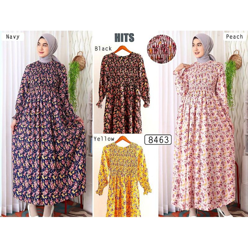 baju gamis wanita muslimah bahan katun rayon import terbaru dress baju gamis syarii bunga