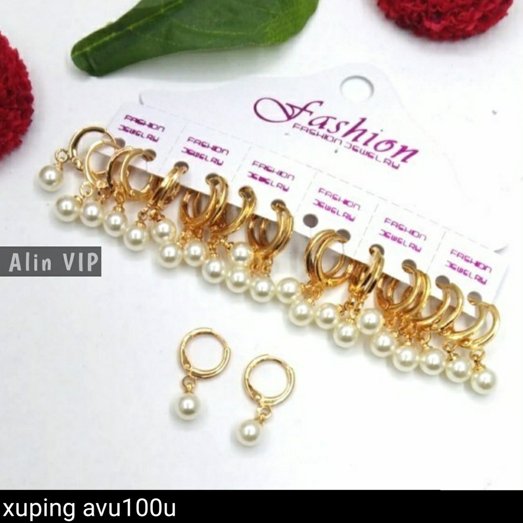 AV160 Grosir Anting Xuping Juntai Mutiara