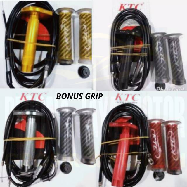 Gas Spontan Ktc Kabel 2 Bonus Handgrip Ktc Original Universal Semua Motor Kabel gas 2