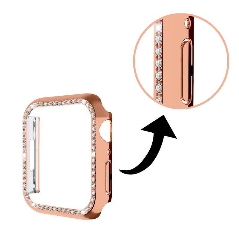 Case Bezel Lapis Kristal Berlian Berkilau Untuk Apple Watch Seri 7 6 5 4 3 2 1 SE 45mm 41mm 42mm 44mm 40mm 38mm