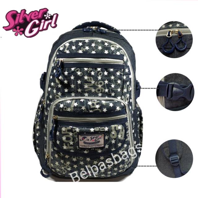 Tas sekolah ransel alto silver girl