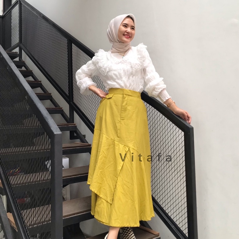 YUMNA SKIRT | ROK LAYER LINEN | ROK A LINE BY VITAFA ID