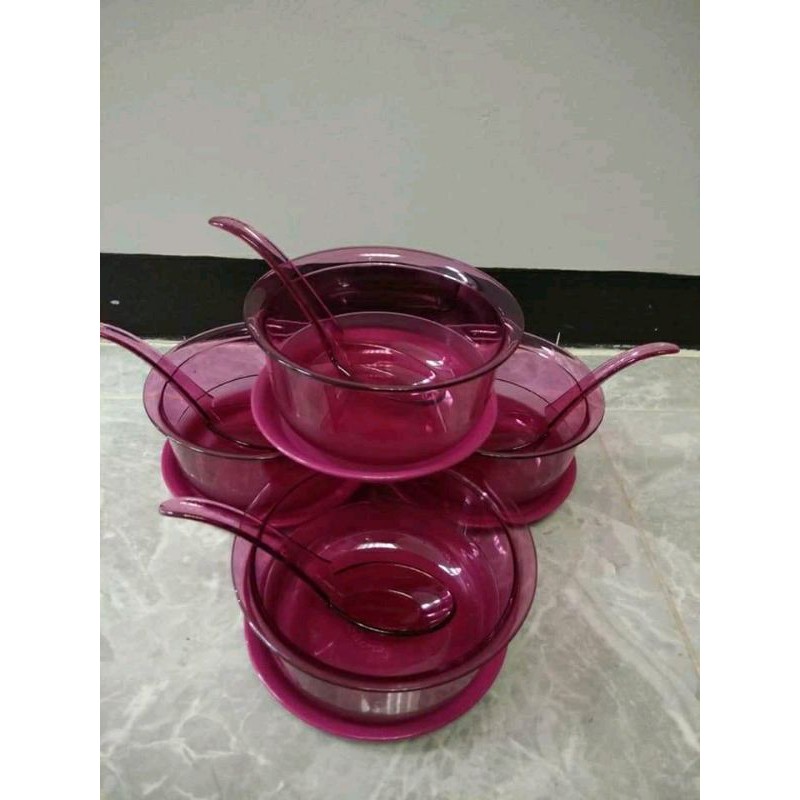 Fuchsia personal bowl with spoon
