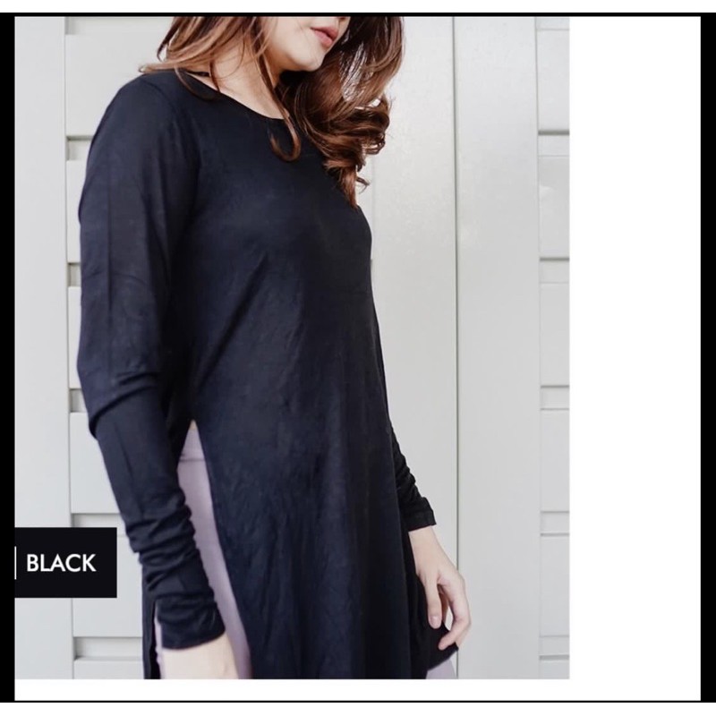 KAOS TUNIK H&M HITAM POLOS MURAH