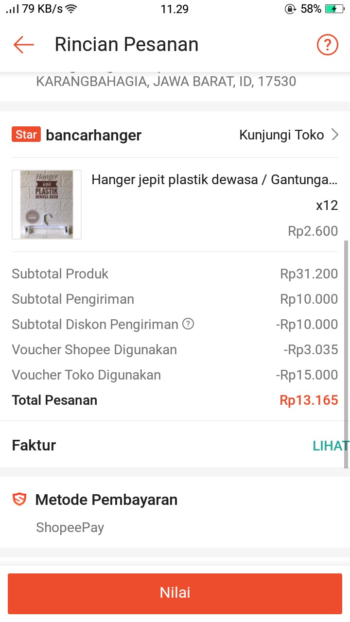 Hanger Jepit Plastik Dewasa / Gantungan Jepit Celana 30cm