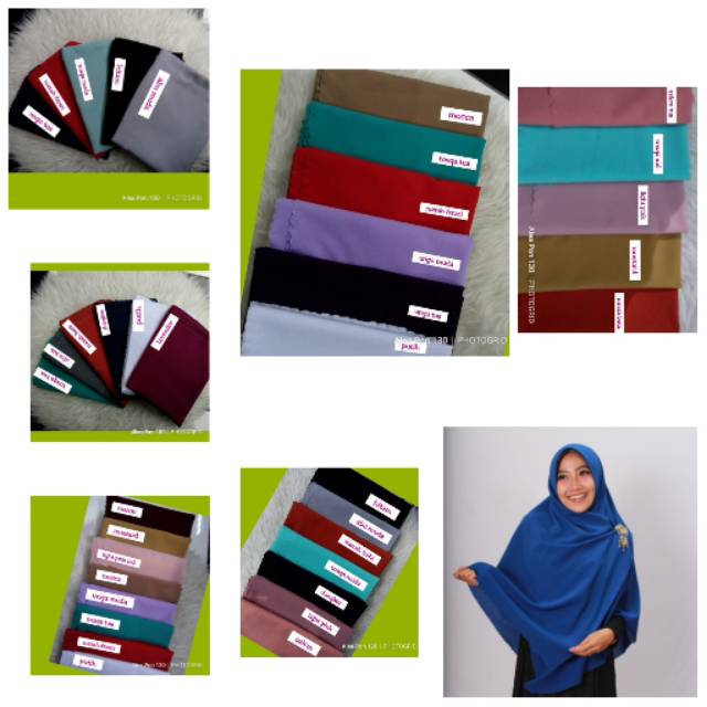 Jilbab Segi Empat Nun Pon Alea Bahan Diamond  Uk 120 130 150  Banyak Warna Dingin Dan Enak Dipakai
