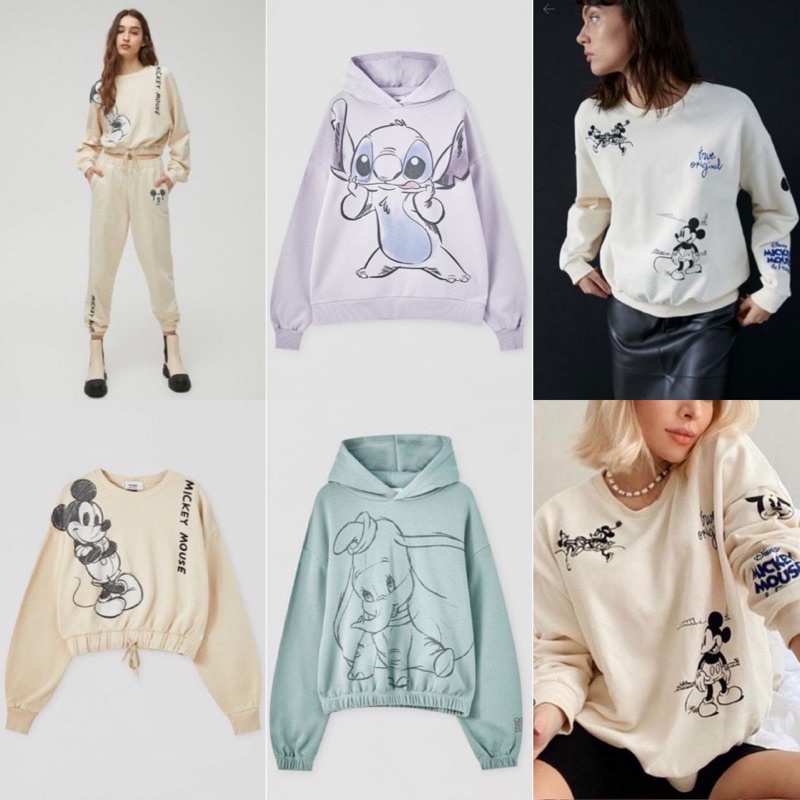 Hoodie Sweatcrop Mickey Pul1&Bear and stich dumbo