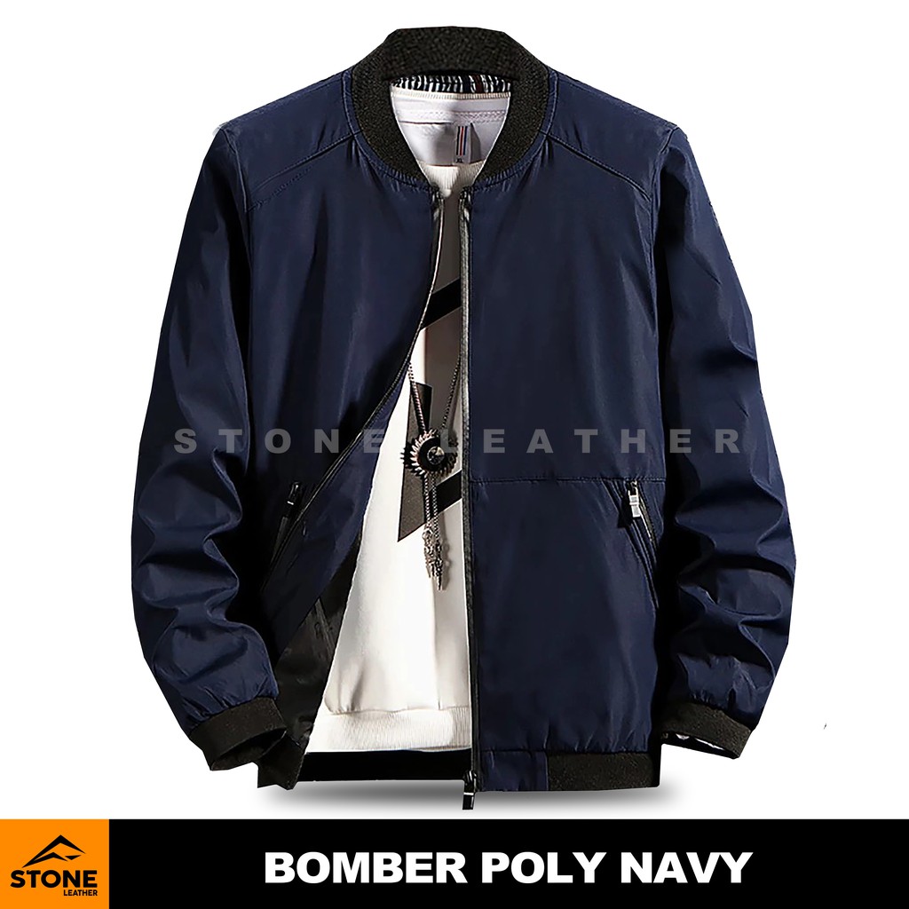 Jaket Bomber Pria Casual Korea Terbaru/Jaket Pria/Jaket Bomber/Jaket Warna Navy