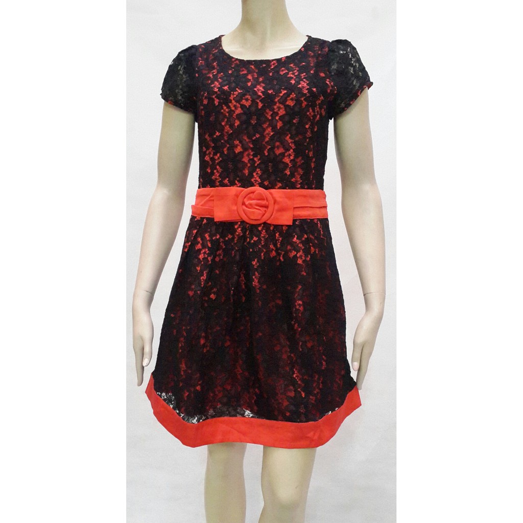 JLO 88479 3a Dress Brokat Import / Dress Lengan Pendek / Dress Pesta