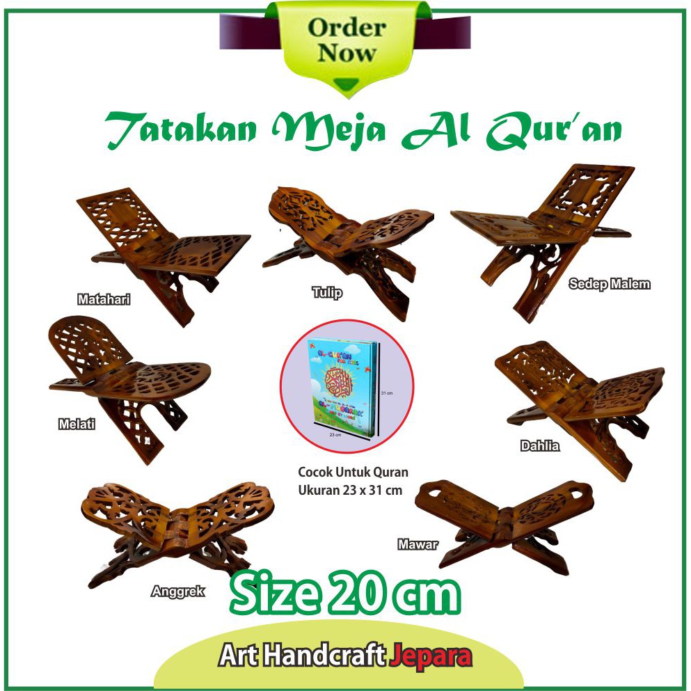 Rekal Al Quran Motif Bintang Bahan Kayu Jati PREMIUM Ukuran 20 CM