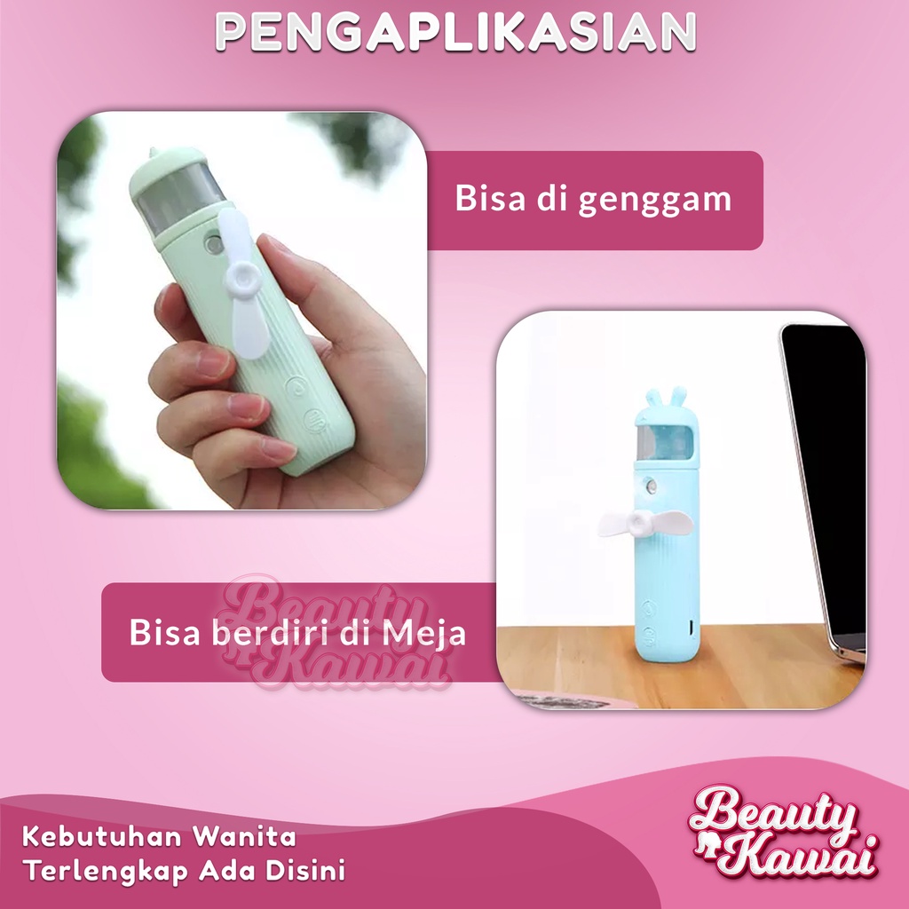 Alat Facial Wajah 2in1 800 mAh Nano Spray USB Charger Portable