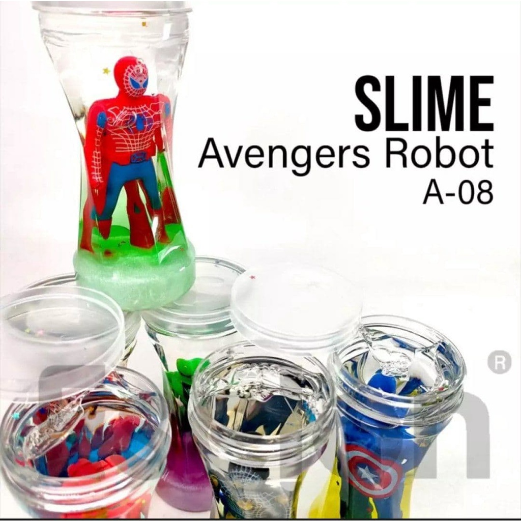 SLIME CLEAR DI TAMBAH MAINAN KARAKTER AVENGERS A08 IMPORT TERMURAH