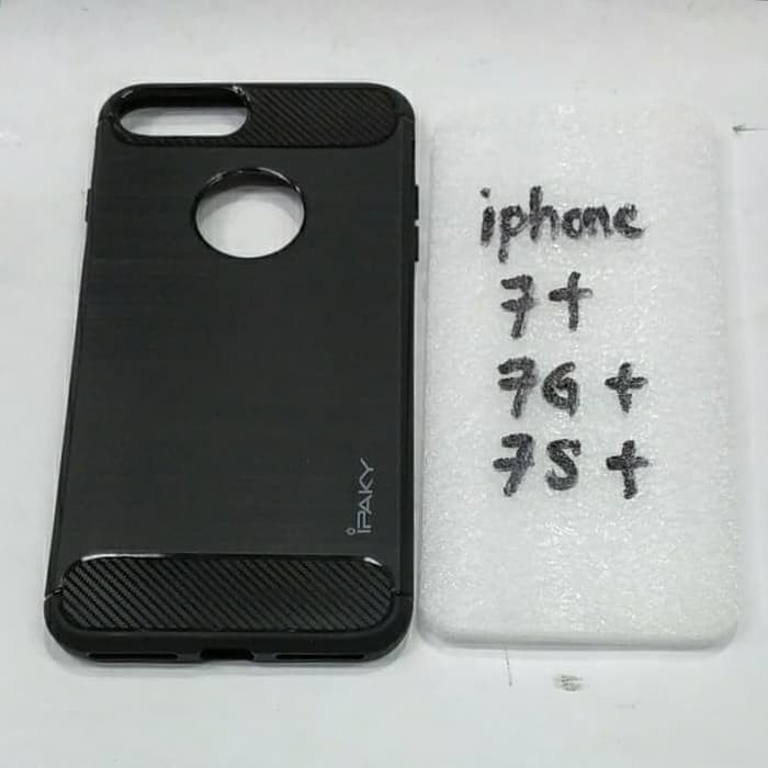 IPHONE 7 PLUS / 7+ / 8+ / 8 plus karet softcase silikon karet hitam mantap