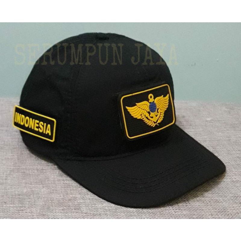 TOPI DISHUB HITAM - TOPI DISHUB VELCRO HITAM 3 PATCH