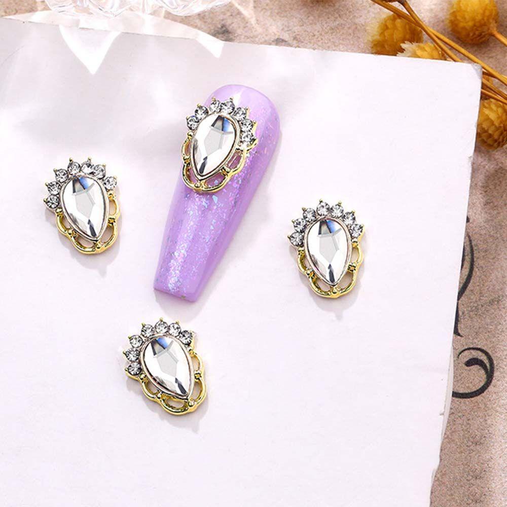 AUGUSTINA Augustina Tetesan Air Kuku Berlian Imitasi Fashion 10 Pcs Mewah Nail Art Dekorasi Nail Art Ornamen Alloy Zirkon Nail Drills