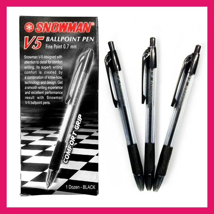 

PULPEN BALLPOINT PEN CETEK SNOWMAN V5 HITAM GROSIR TERMURAH - HITAM