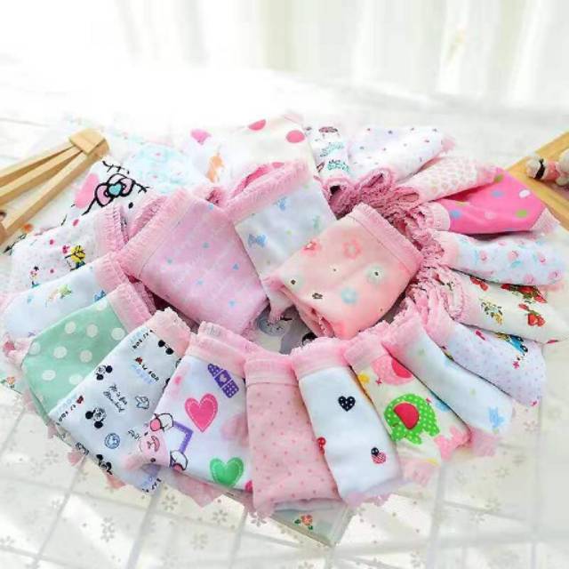 3pcs Celana Dalam Anak Perempuan Motif Random Underwear Panties Katun