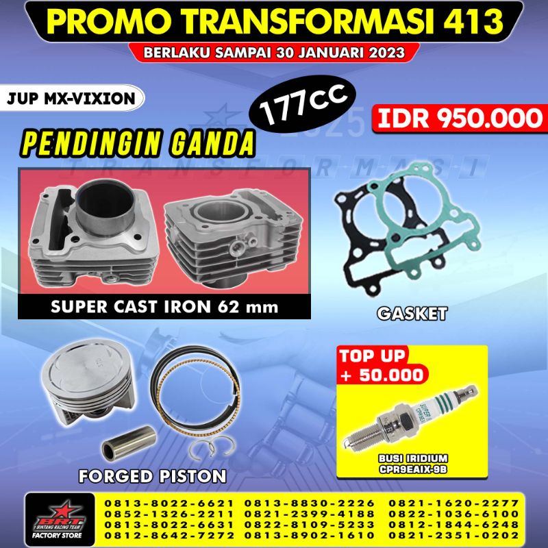 BLOK SUPER CERAMIC / CAST IRON + SUPER FORGED PISTON JUPITER MX / MX KING / VIXION BRT