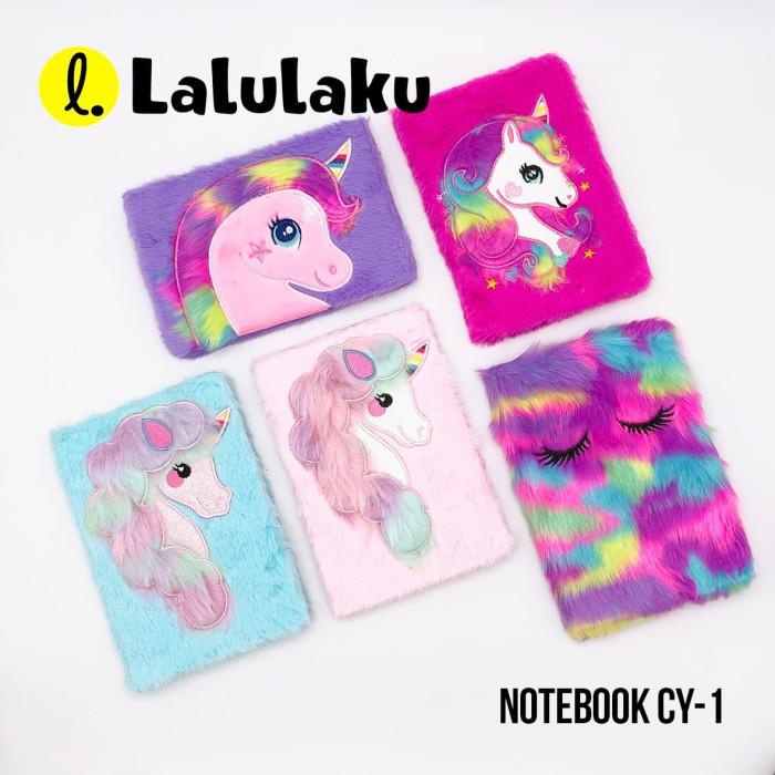 

Notebook / Buku Tulis Bulu Diary Agenda Lucu Kado Ultah Unik Keren Korea - Biru