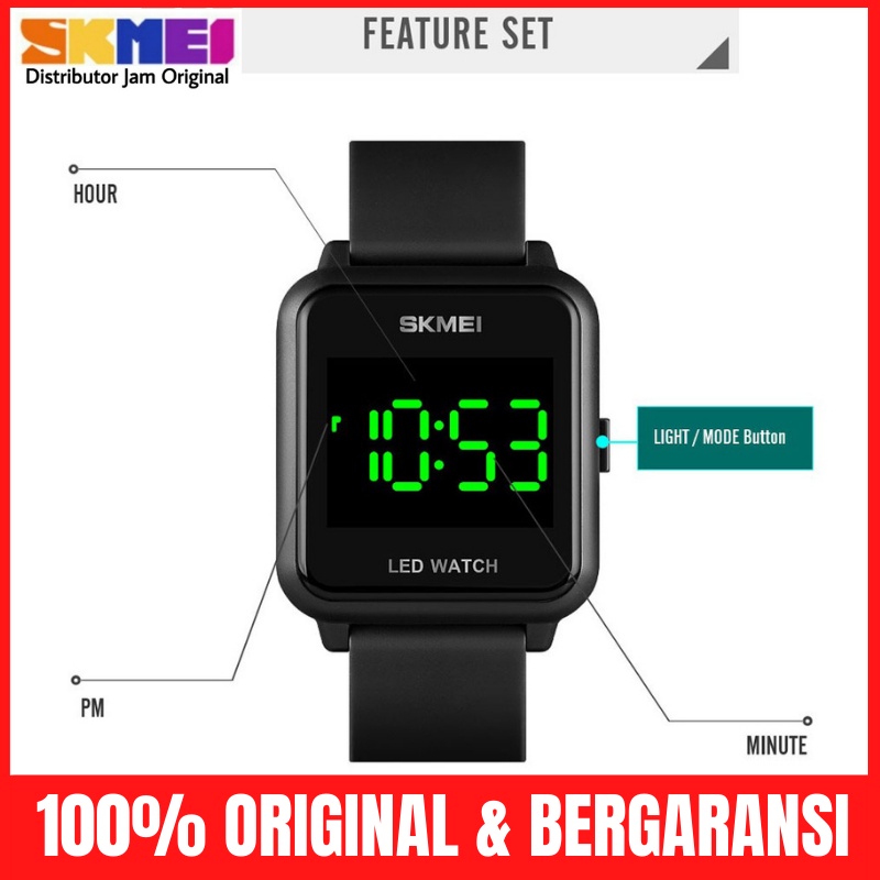 Jam Jm Tangan Tngan Pria Cowok Wanita Perempuan Digital Led Kotak Skimei Skmei Skemei Skymei 1630-6