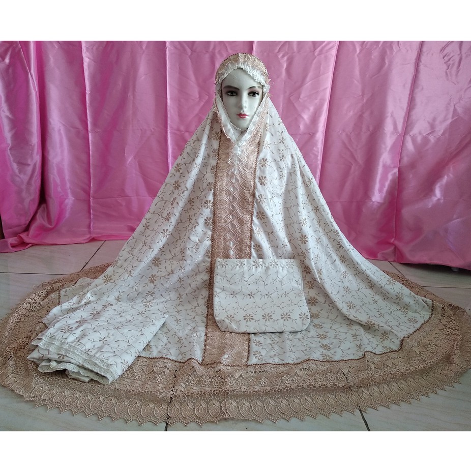 [Royal Garden] RENDA KECIL MUKENA SETELAN KATUN JEPANG  ORIGINAL RENDA SHABBY CHIC VINTAGE KREM