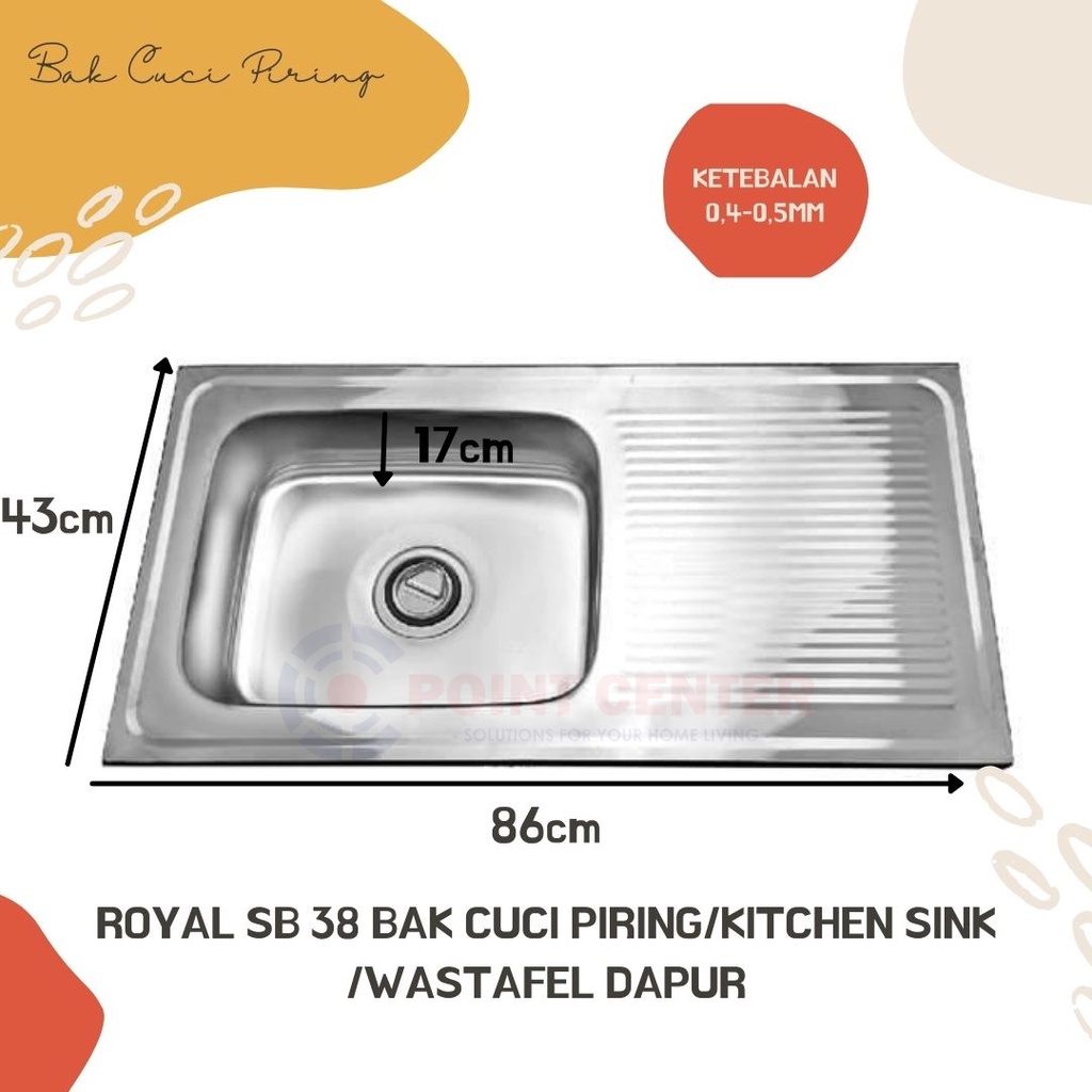 TERLARIS ROYAL SB 38 BAK CUCI PIRING / KITCHEN SINK / WASTAFEL DAPUR