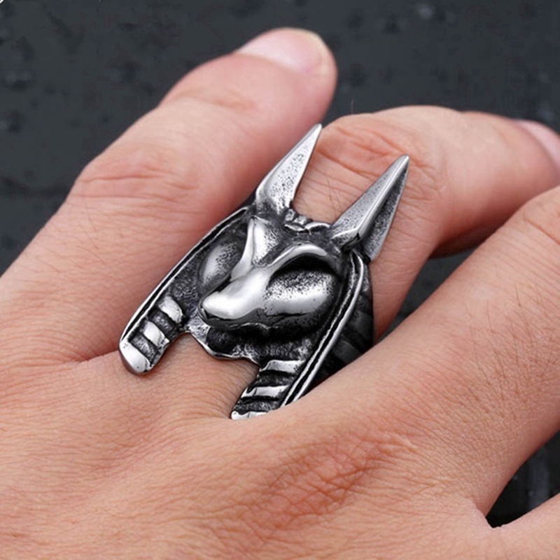 Ancient Egyptian Mythology Retro Dog Head Ring Jewelry