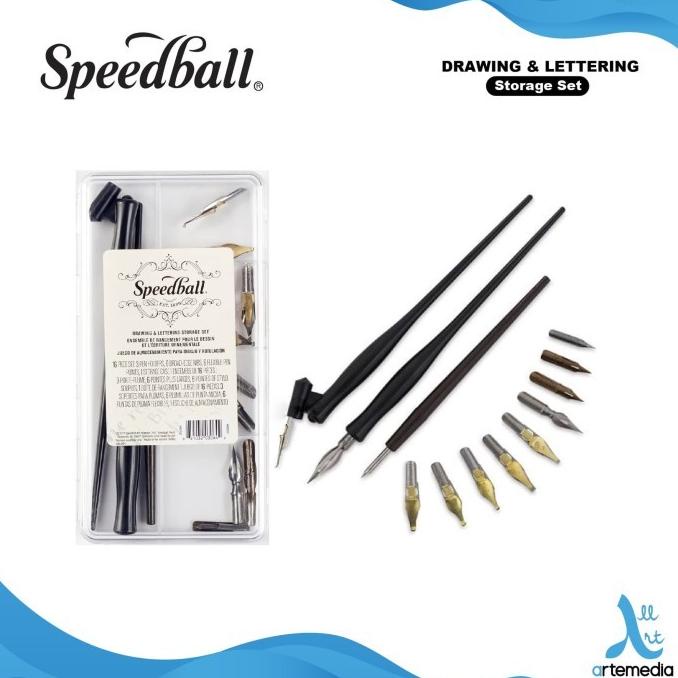 

(BISA COD) Pen Kaligrafi Speedball Drawing and Lettering Calligraphy Storage Set KOMPLIT Kode 1287
