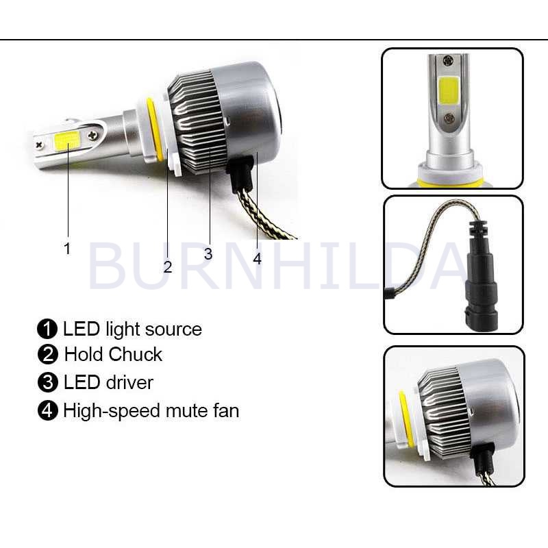 Lampu Mobil Headlight LED H7 COB 2 PCS mobil motor burnhilda