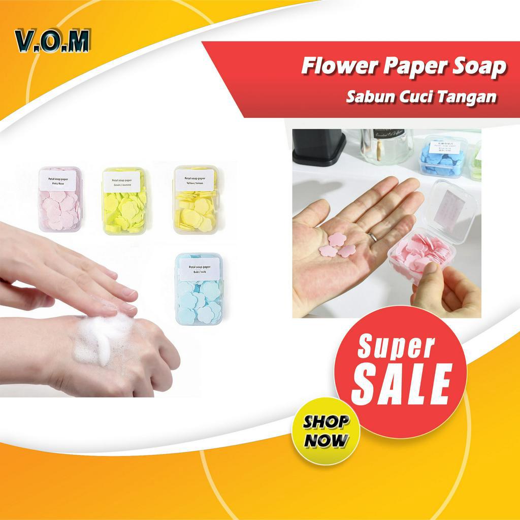 Sabun Kertas Motif Bunga / Sabun Cuci Tangan Flower Paper Soap 0898