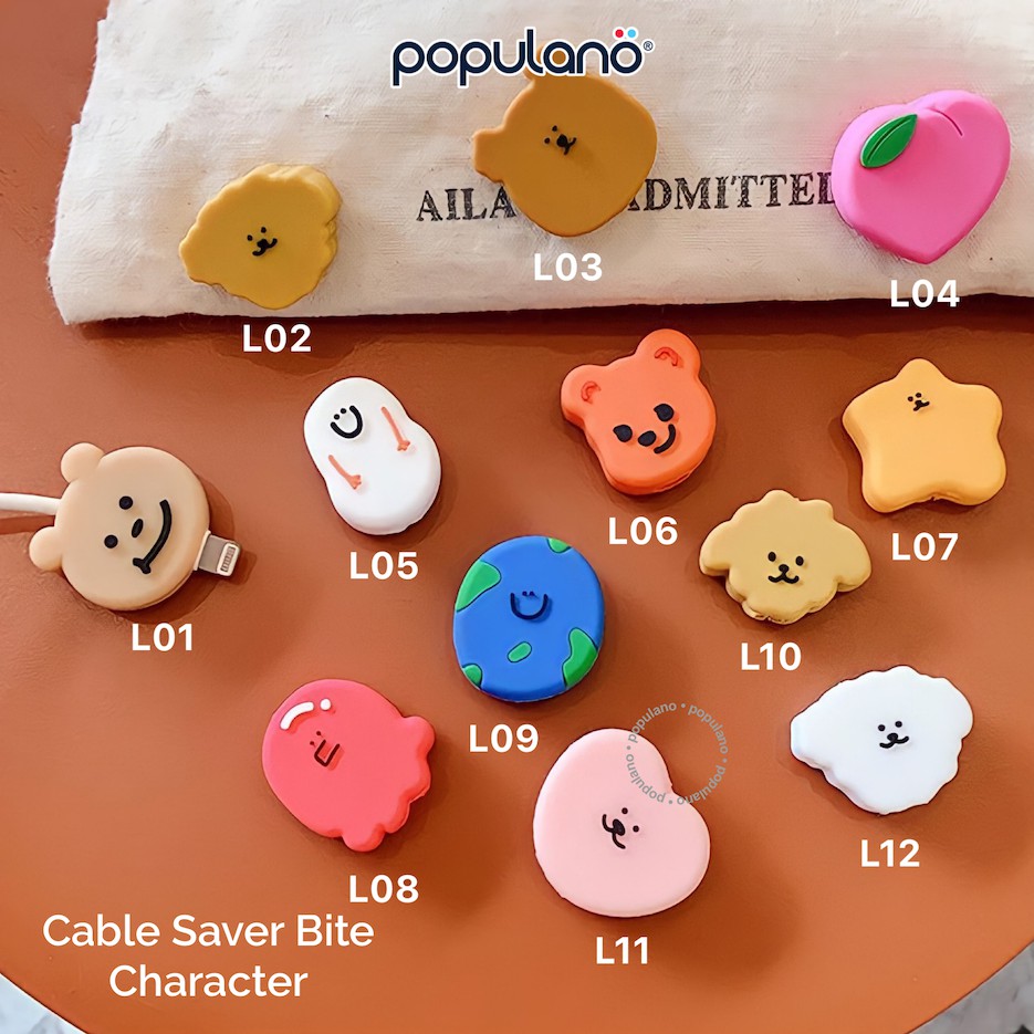 Pelindung Ujung Kabel Hp Character Cable Saver Lucu Cable Bite Karakter