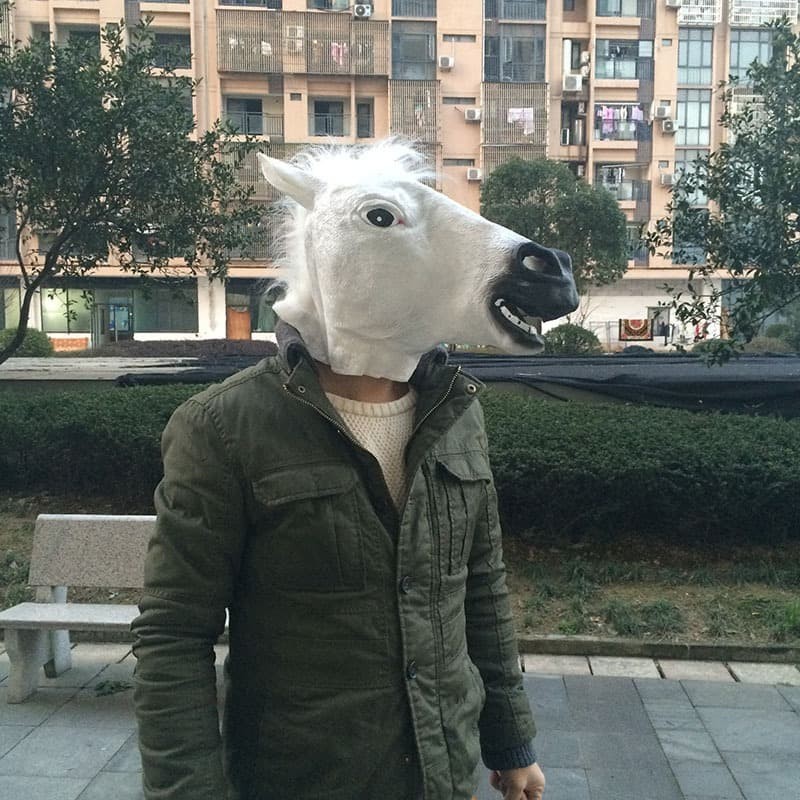 TOKU horse mask topeng kuda bahan latex halloween cosplay