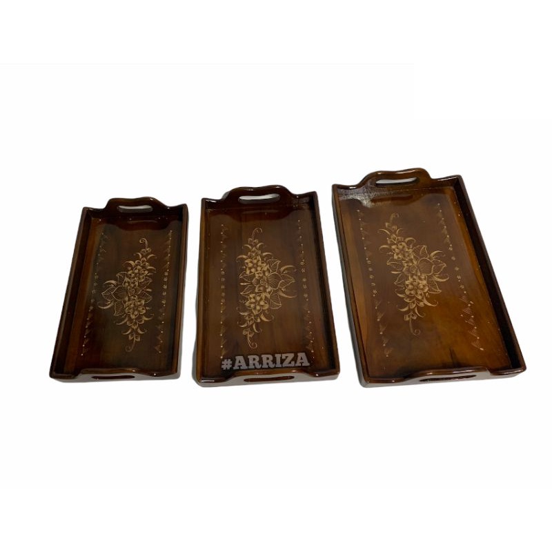 NAMPAN BAKI KAYU /  WOODEN TRAY / NAMPAN KAYU SET DARI KAYU JATI ASLI MODEL KOTAK