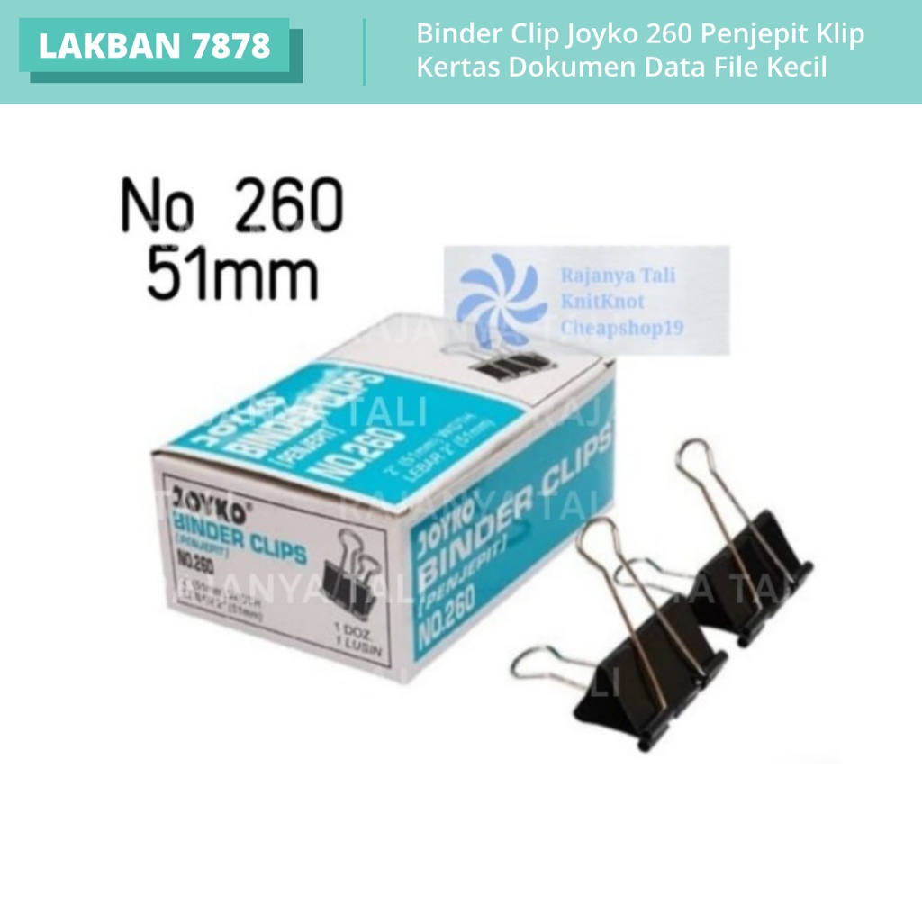 

Binder Clip 12pcs Joyko260Penjepit Klip Kertas Dokumen Data File Kecil