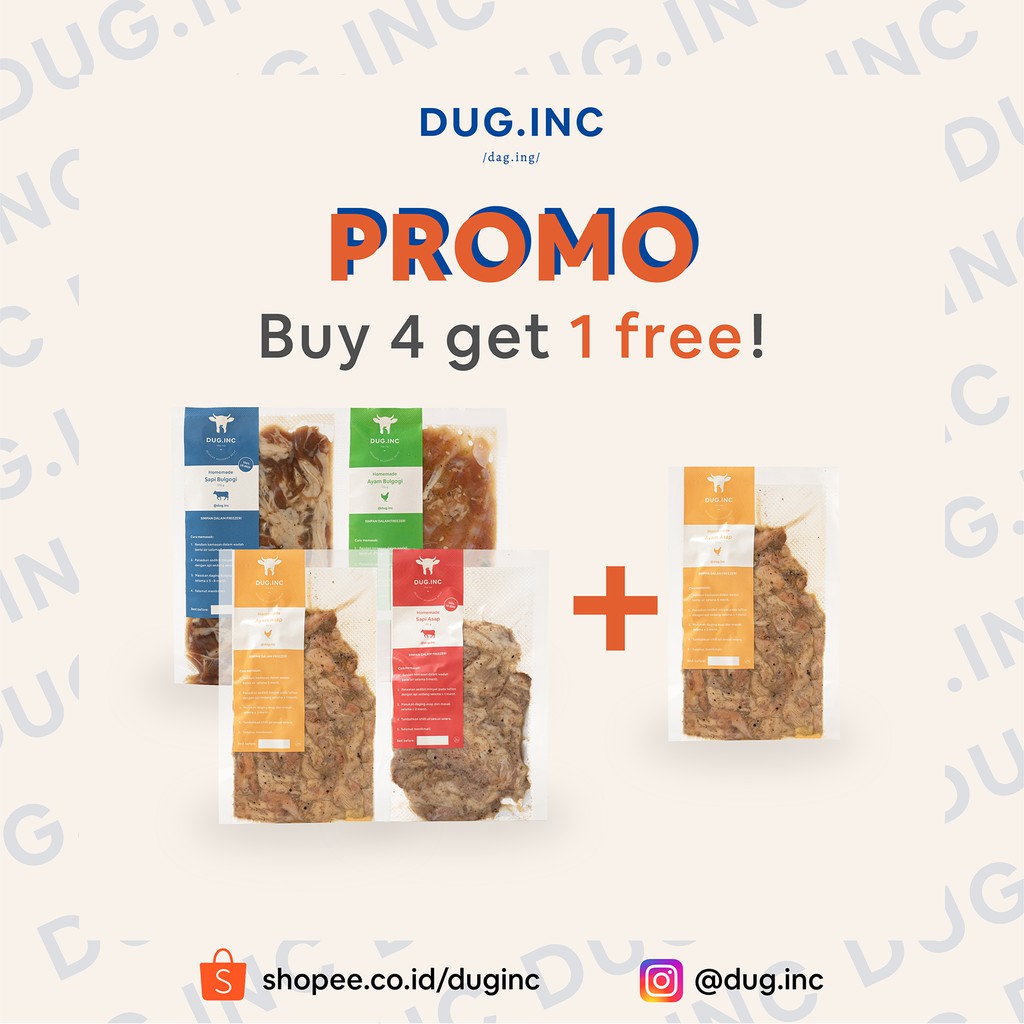 

PROMO! Beli 4 Varian GRATIS 1 Ayam Asap Dug.inc Daging Kemasan Cepat Saji Frozen Food