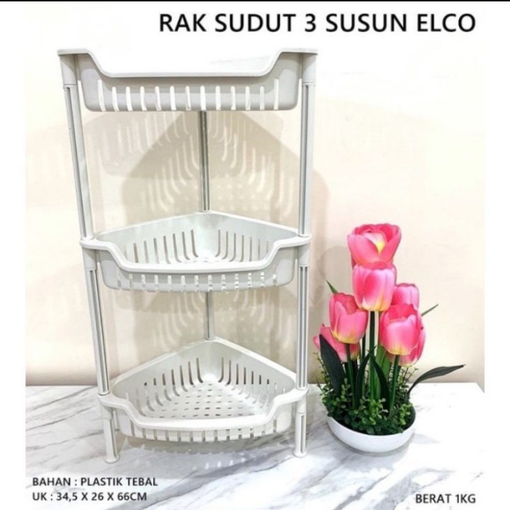 Rak sudut 3 susun elco - Rak sudut Serbaguna