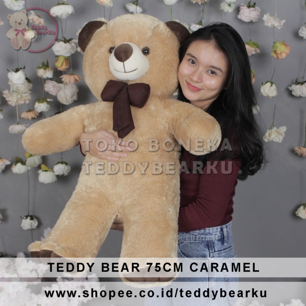 TEDDY BEAR 80CM JUMBO MINIATUR KHAS BANDUNG KARAMEL [TB75CA]