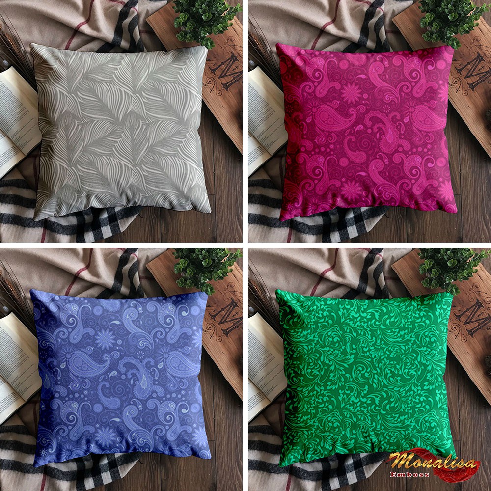 Monalisa Sarung Bantal Sofa Jacquard Emboss Uk 40x40 - warna Random