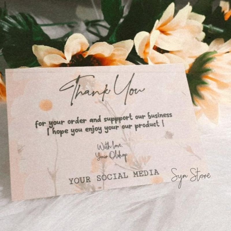 CUSTOME CARD Kartu Olshop 100pcs | Thanks Card | Kartu Idul Fitri Kartu Ucapan Lebaran Kartu Ucapan 