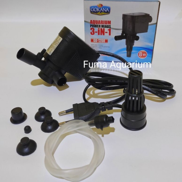 GOKANA 1200 POMPA CELUP FILTER AQUARIUM AQUASCAPE HIDROPONIK SUBMERSIBLE PUMP POWER HEAD