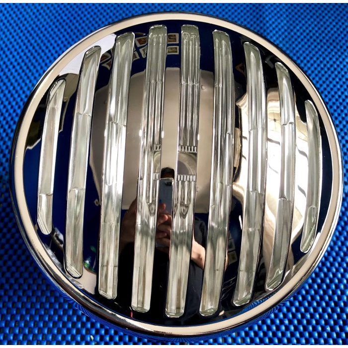 Lampu Depan Motor Custom Hepsus Grill Chrome 6.5 Inc New