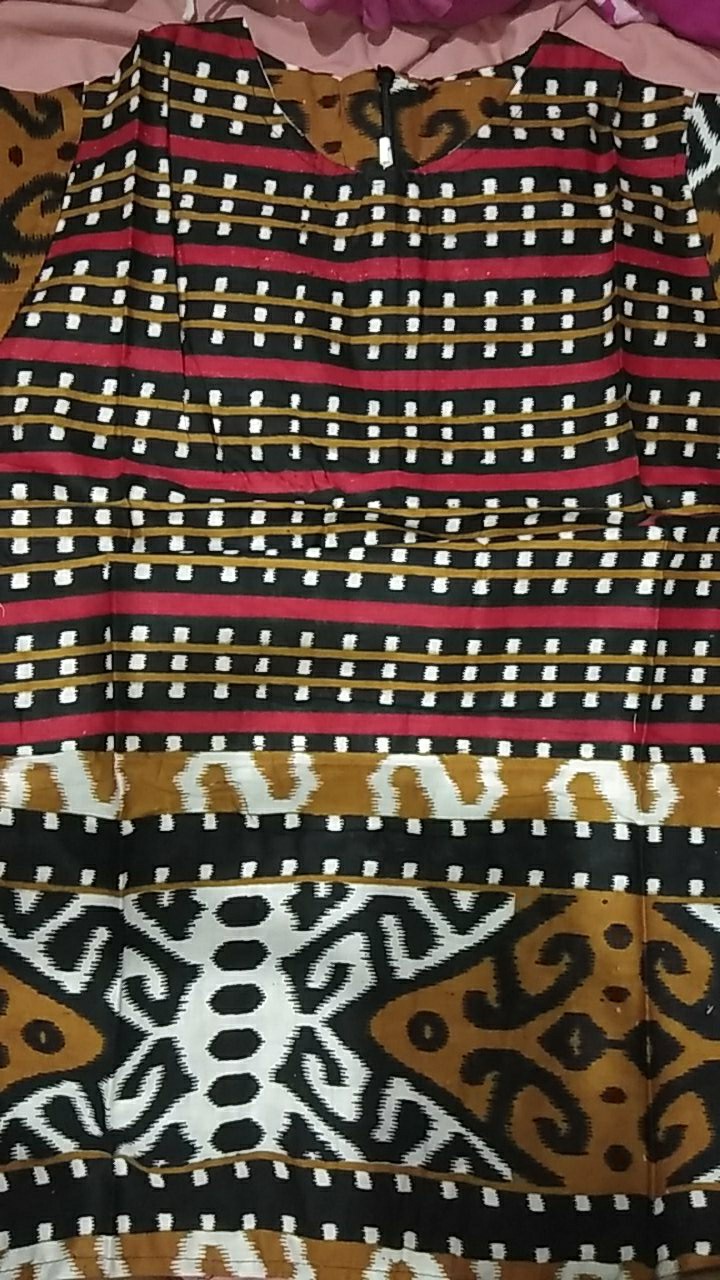 Baju Batik Anak Cowok Cewek Umur 4-11th Warna Merah Hitam