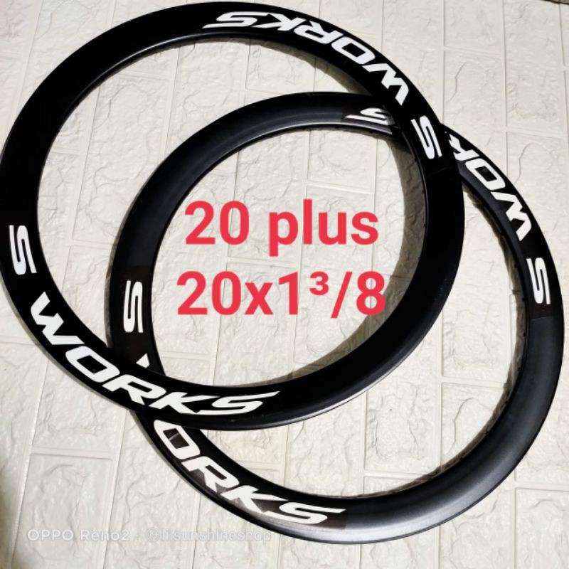 Rims Velg 20 Plus Lubang 32 S-Works 20x1⅜ Tinggi 4cm Alloy 1set
